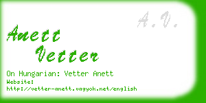 anett vetter business card